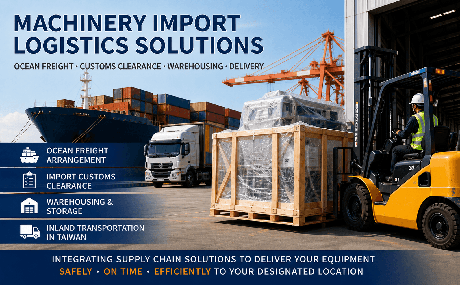 Machinery Import Logistics Case Study｜Ocean Freight, Customs Clearance, Warehousing & Delivery