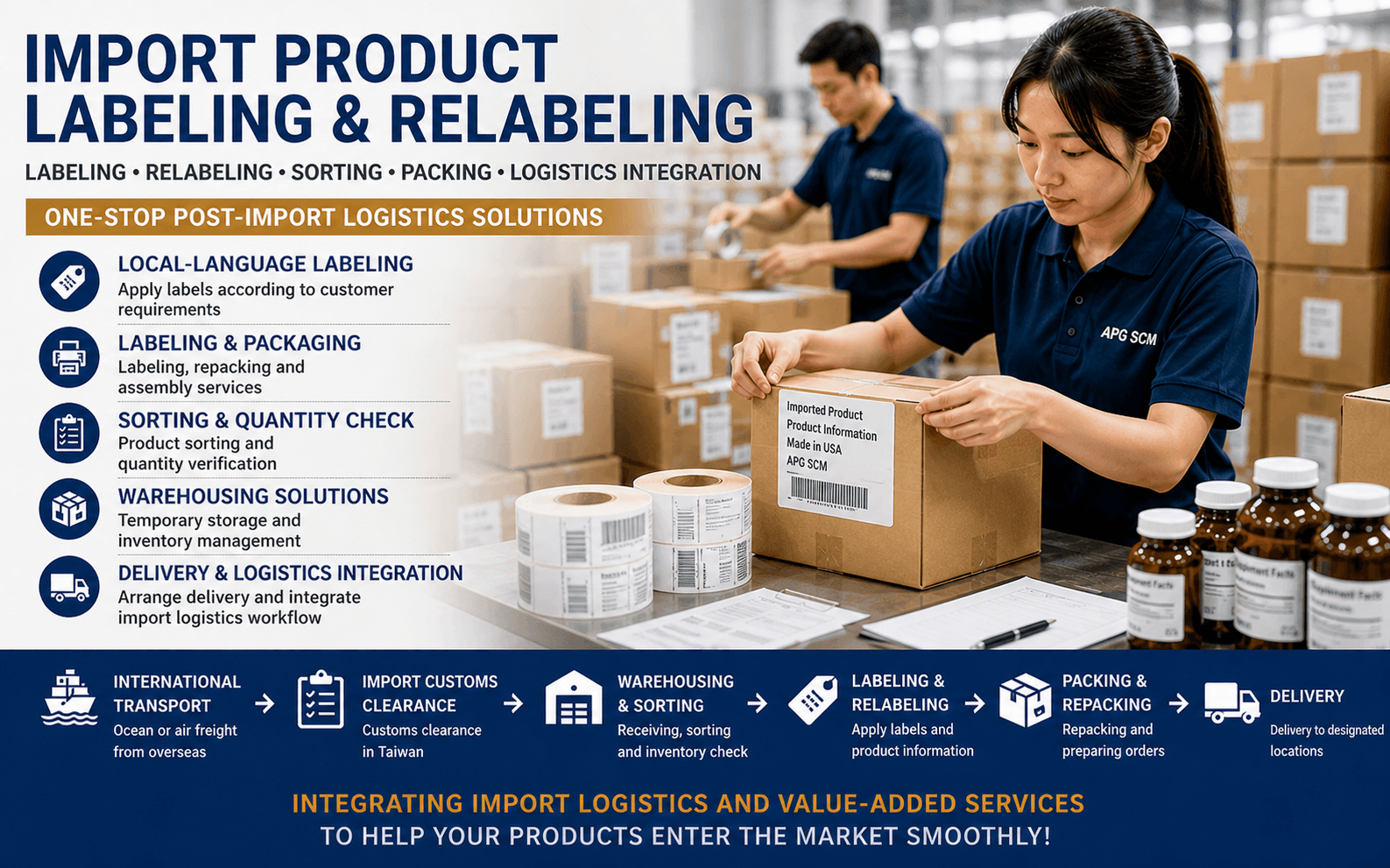 Import Product Labeling & Relabeling Case Study｜Warehousing, Repacking & Logistics
